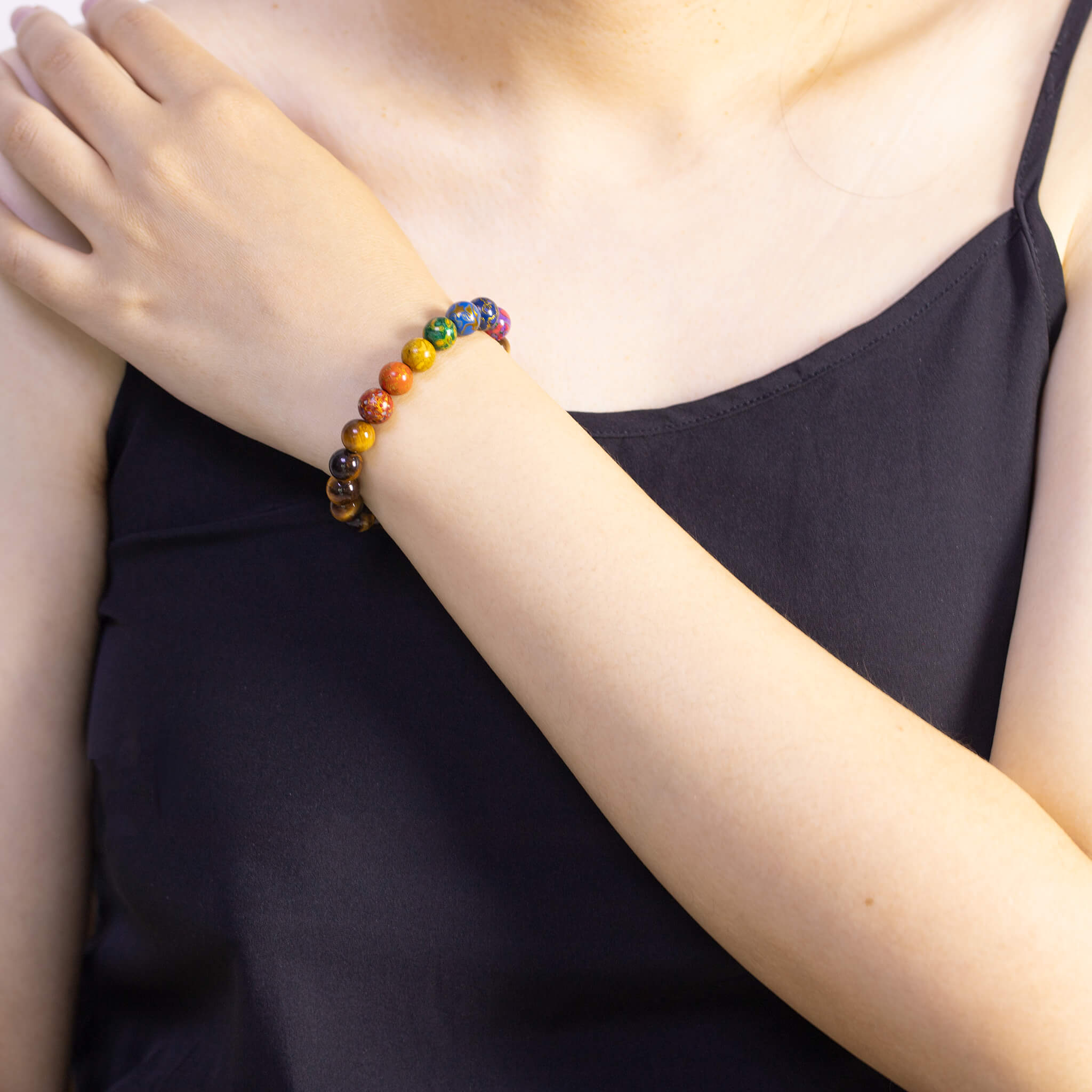 Urushi Gemstone Bracelet – Elemental Harmony(8mm)