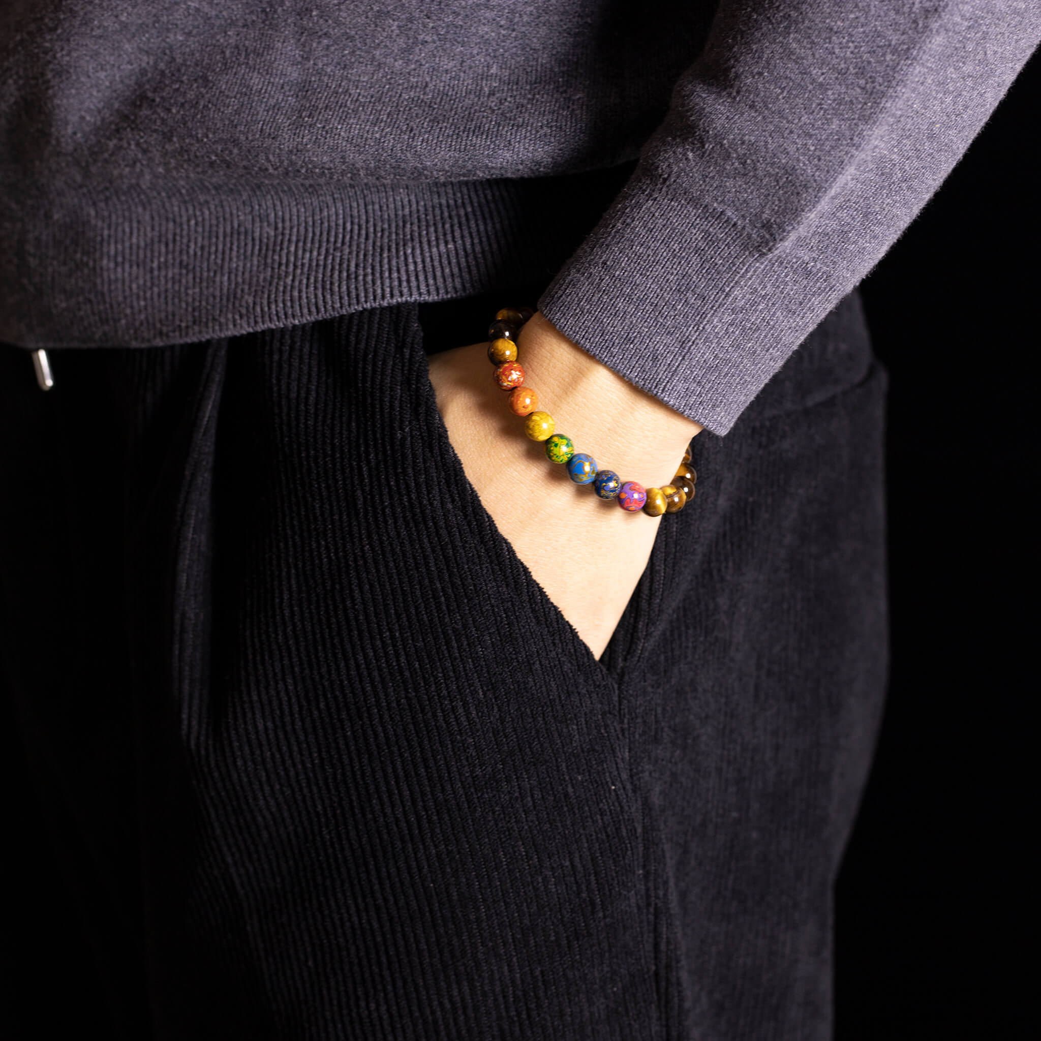 Urushi Gemstone Bracelet – Elemental Harmony(8mm)