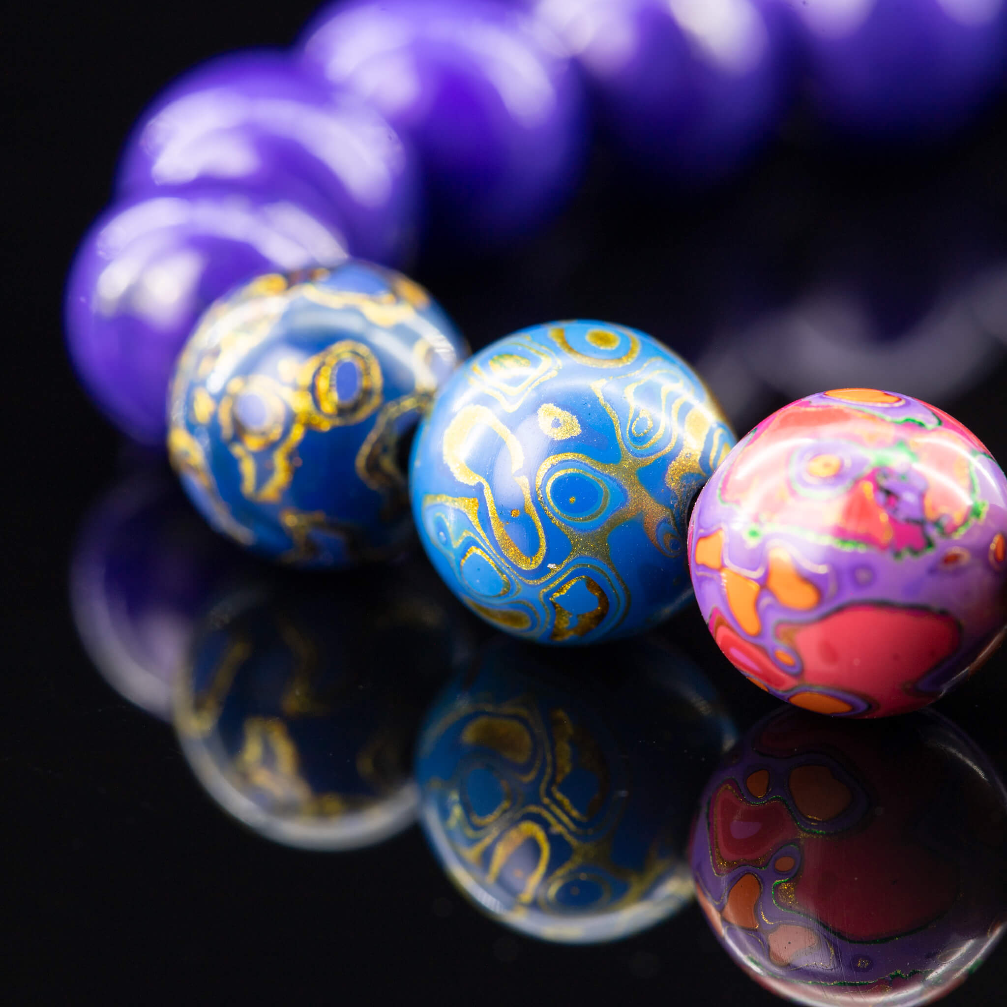 Urushi Gemstone Bracelet – Elemental Harmony(8mm)