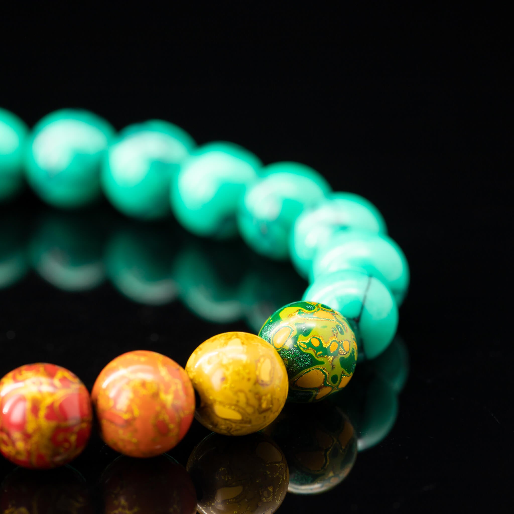 Urushi Gemstone Bracelet – Elemental Harmony(8mm)