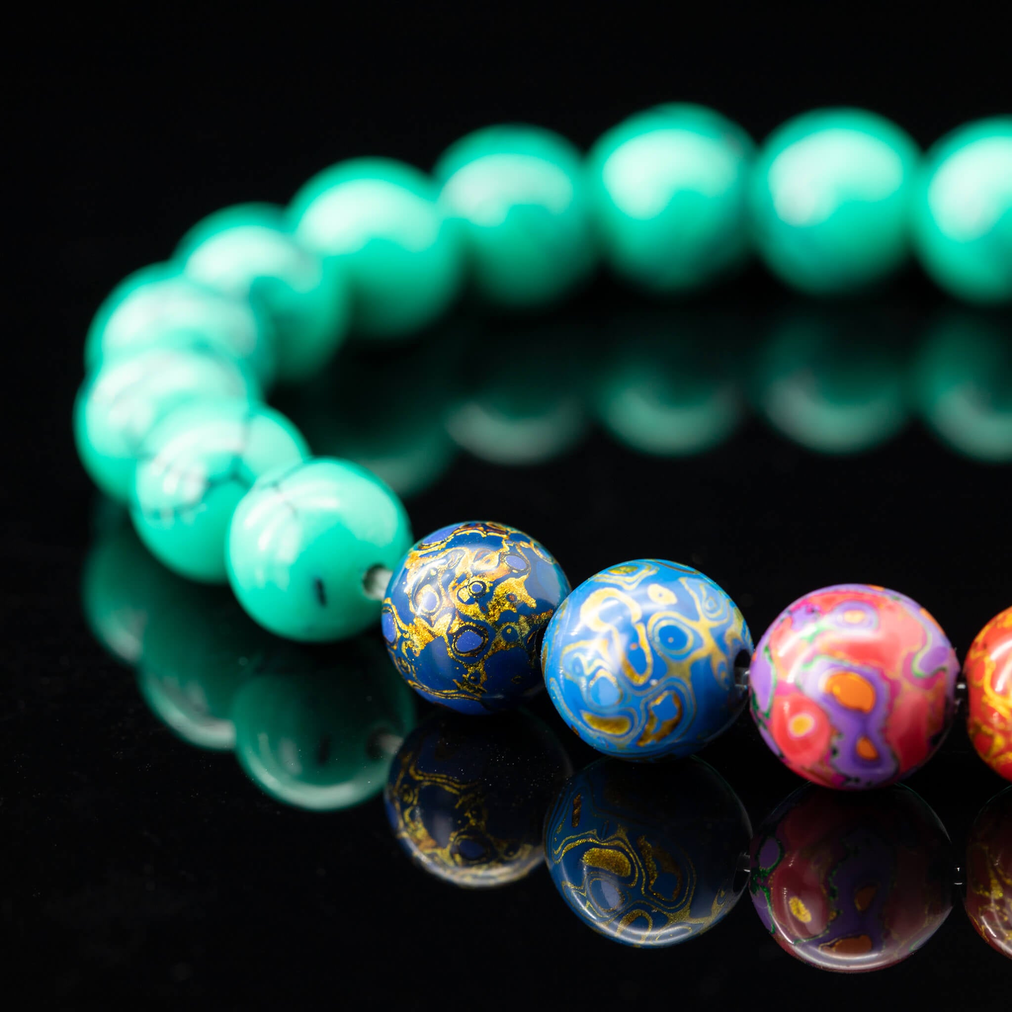 Urushi Gemstone Bracelet – Elemental Harmony(8mm)
