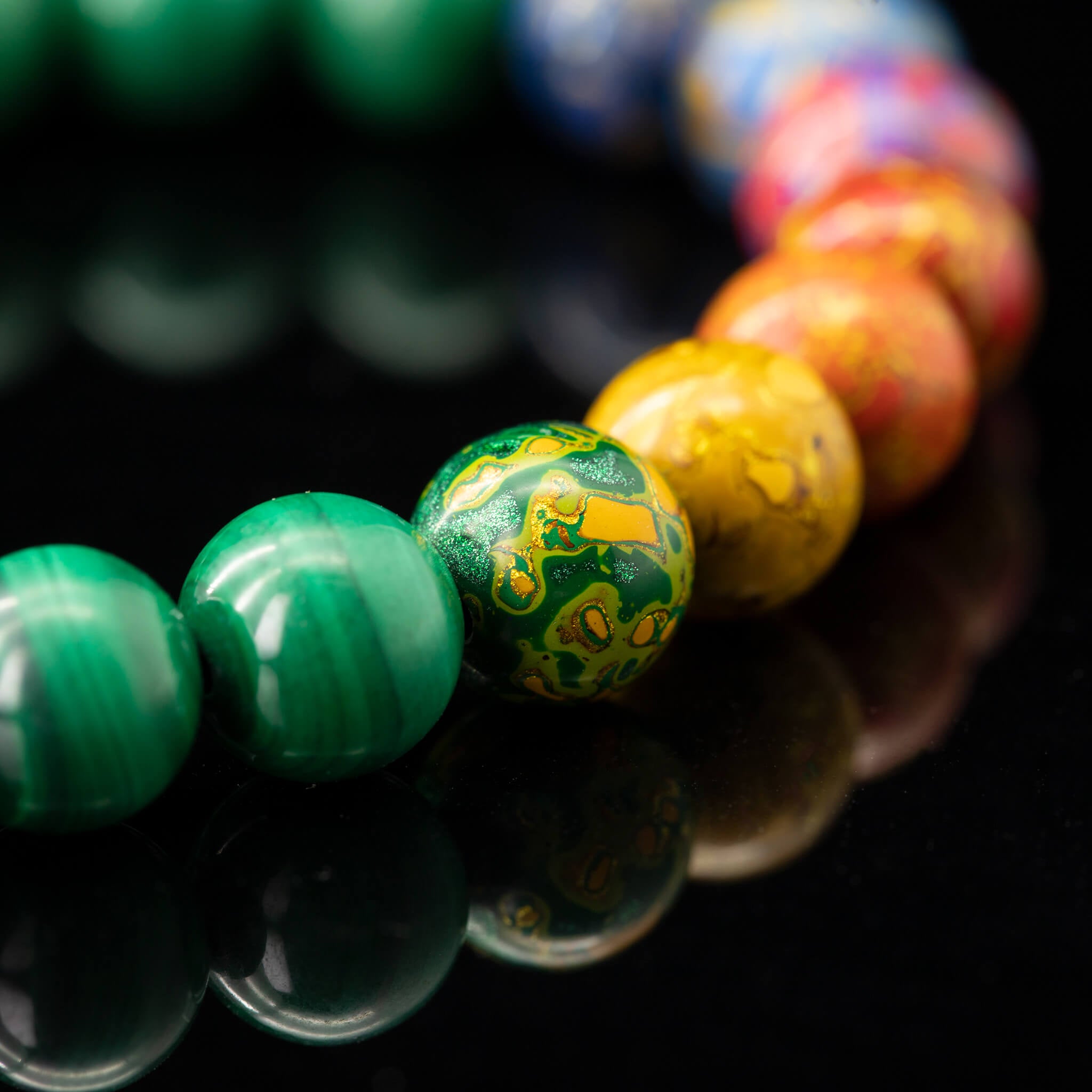 Urushi Gemstone Bracelet – Elemental Harmony(8mm)