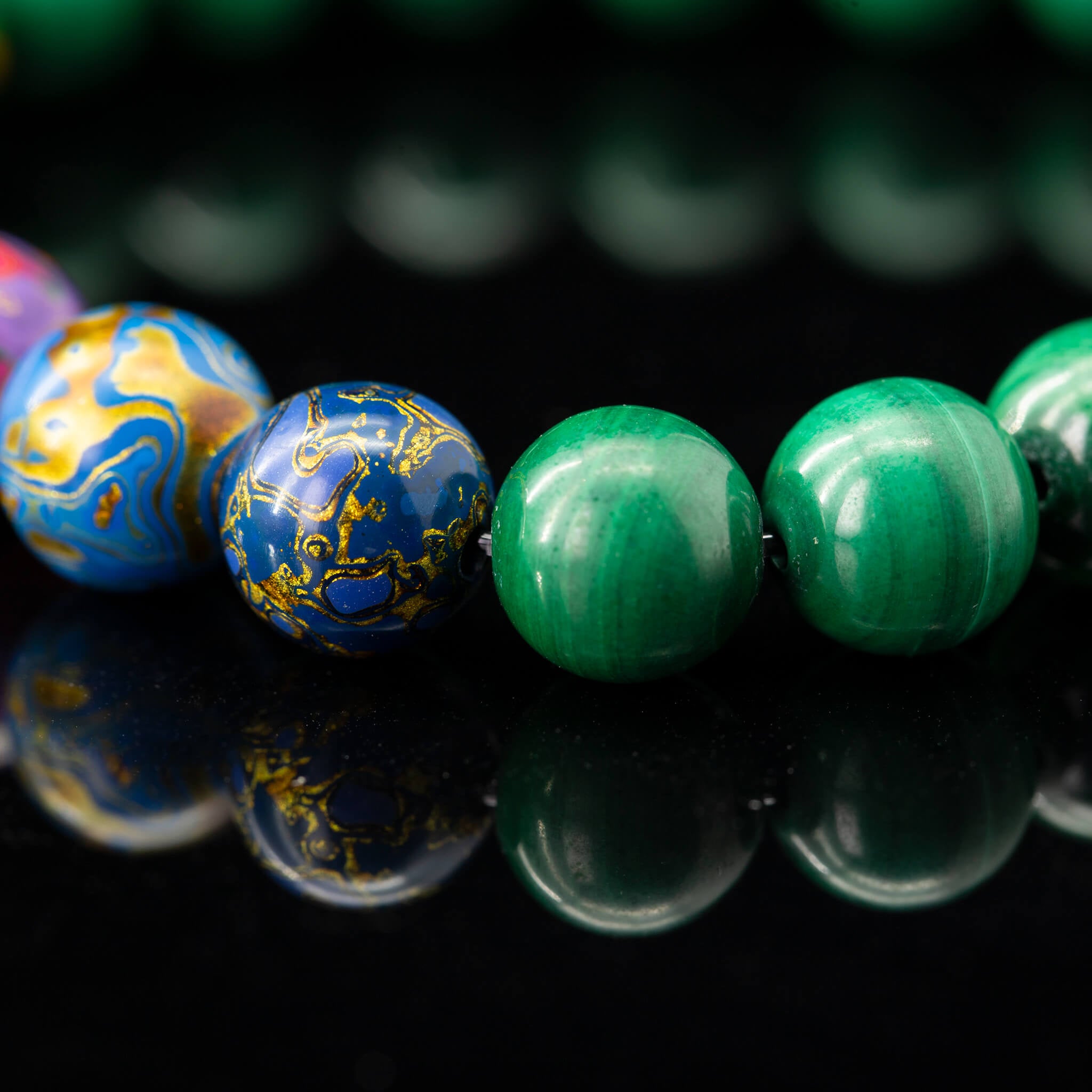 Urushi Gemstone Bracelet – Elemental Harmony(8mm)