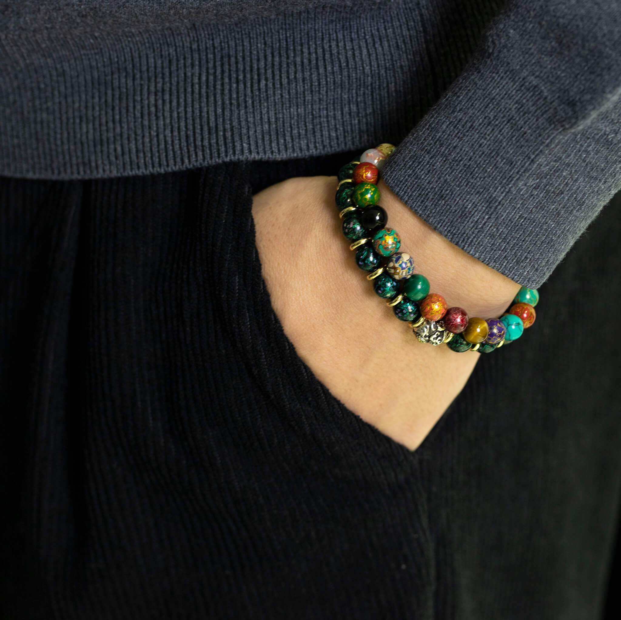 Urushi Heirloom Bracelet – Rainbow Charm Ⅱ(8mm)