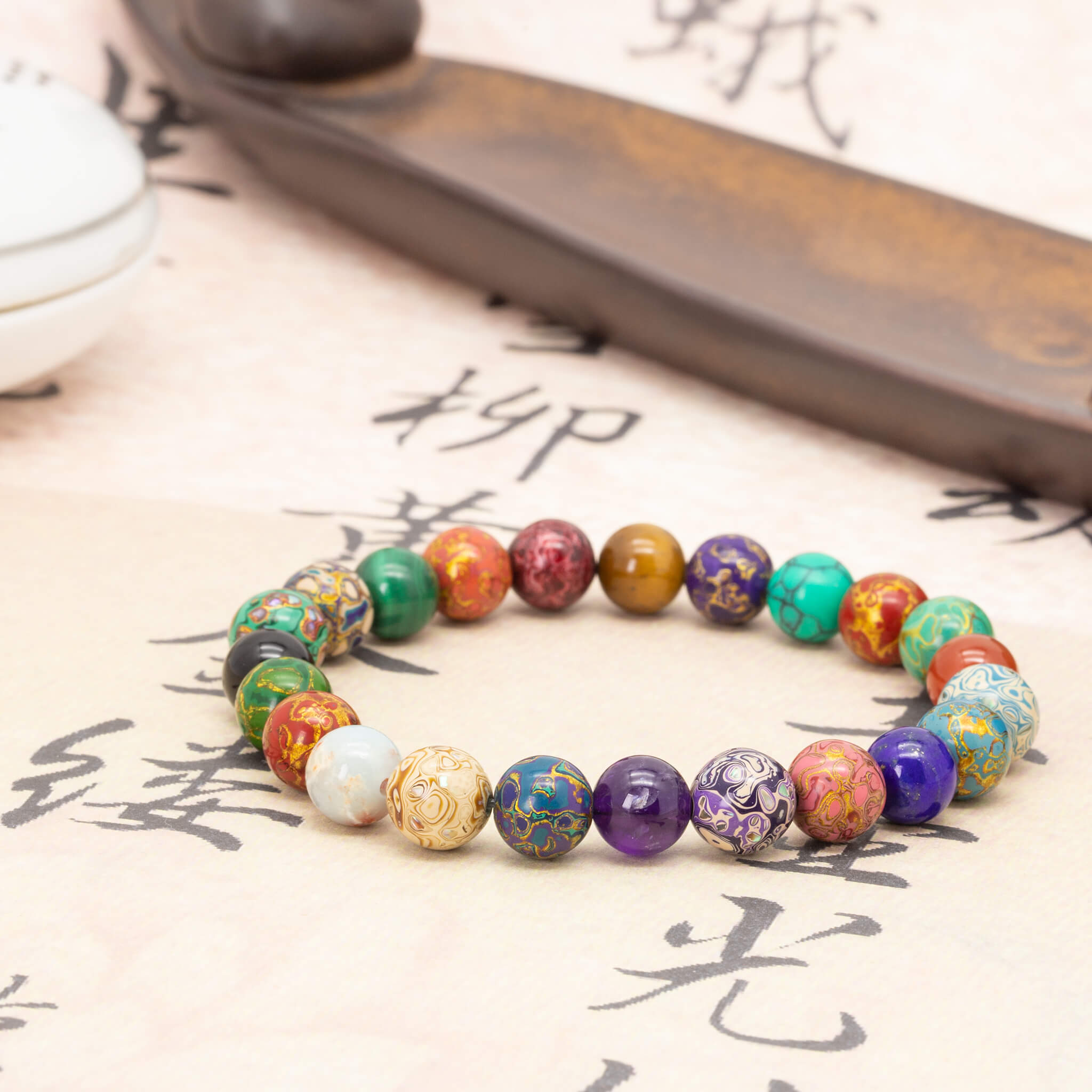 Urushi Heirloom Bracelet – Rainbow Charm Ⅱ(8mm)