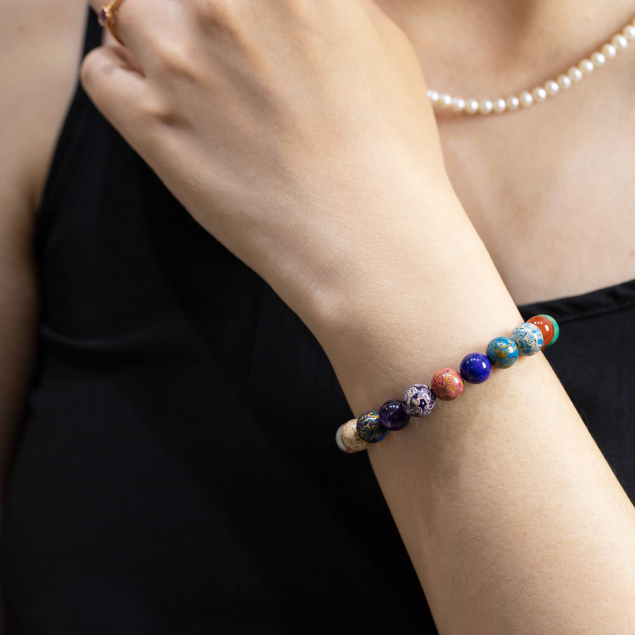 Urushi Heirloom Bracelet – Rainbow Charm Ⅱ(8mm)