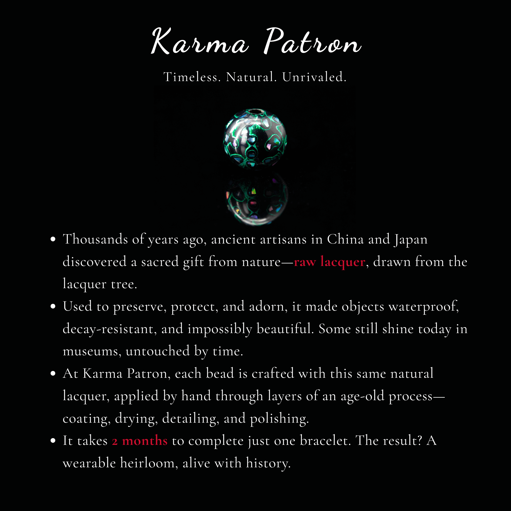 Urushi Heirloom Bracelet - Mystic Grove(8mm)