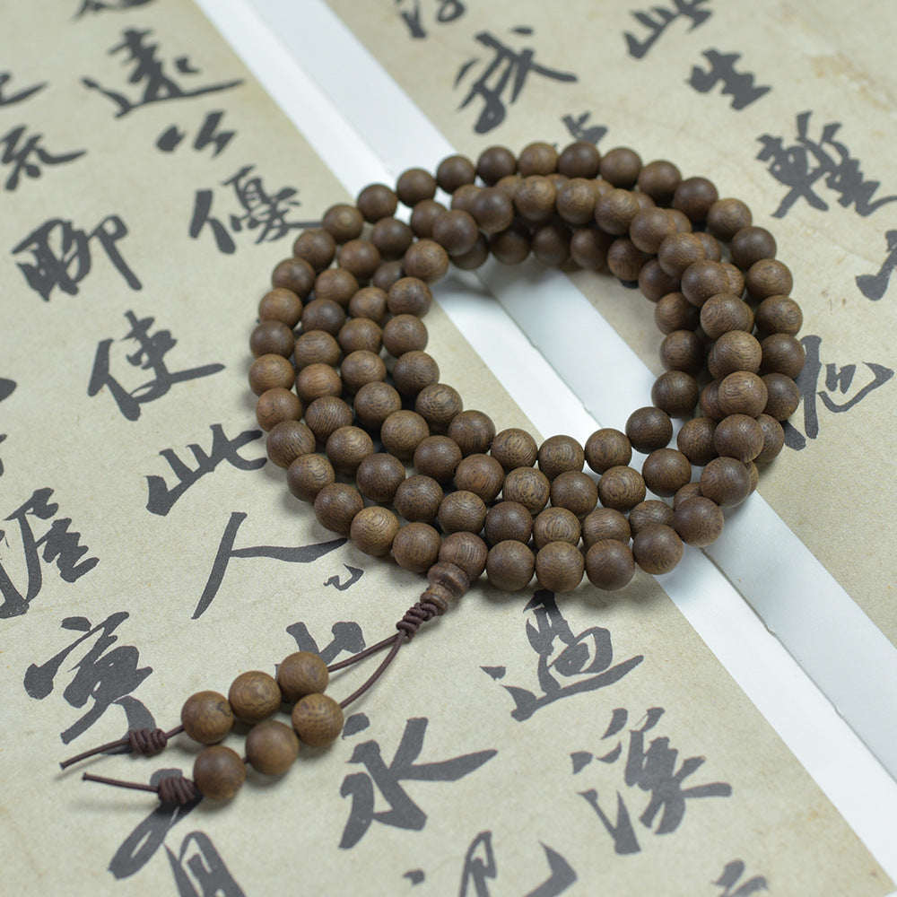 108 mala beads agarwood bracelet display  