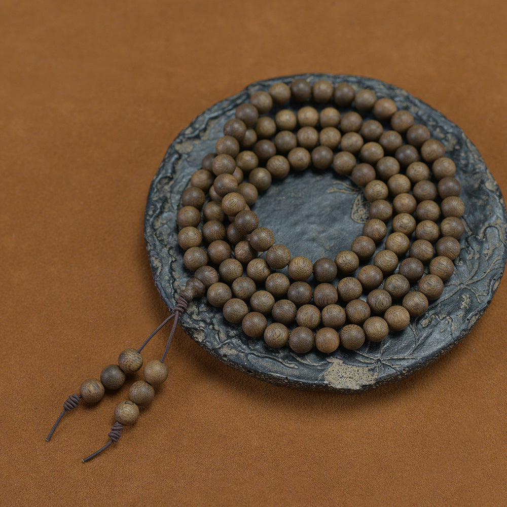 108 mala beads agarwood bracelet full view