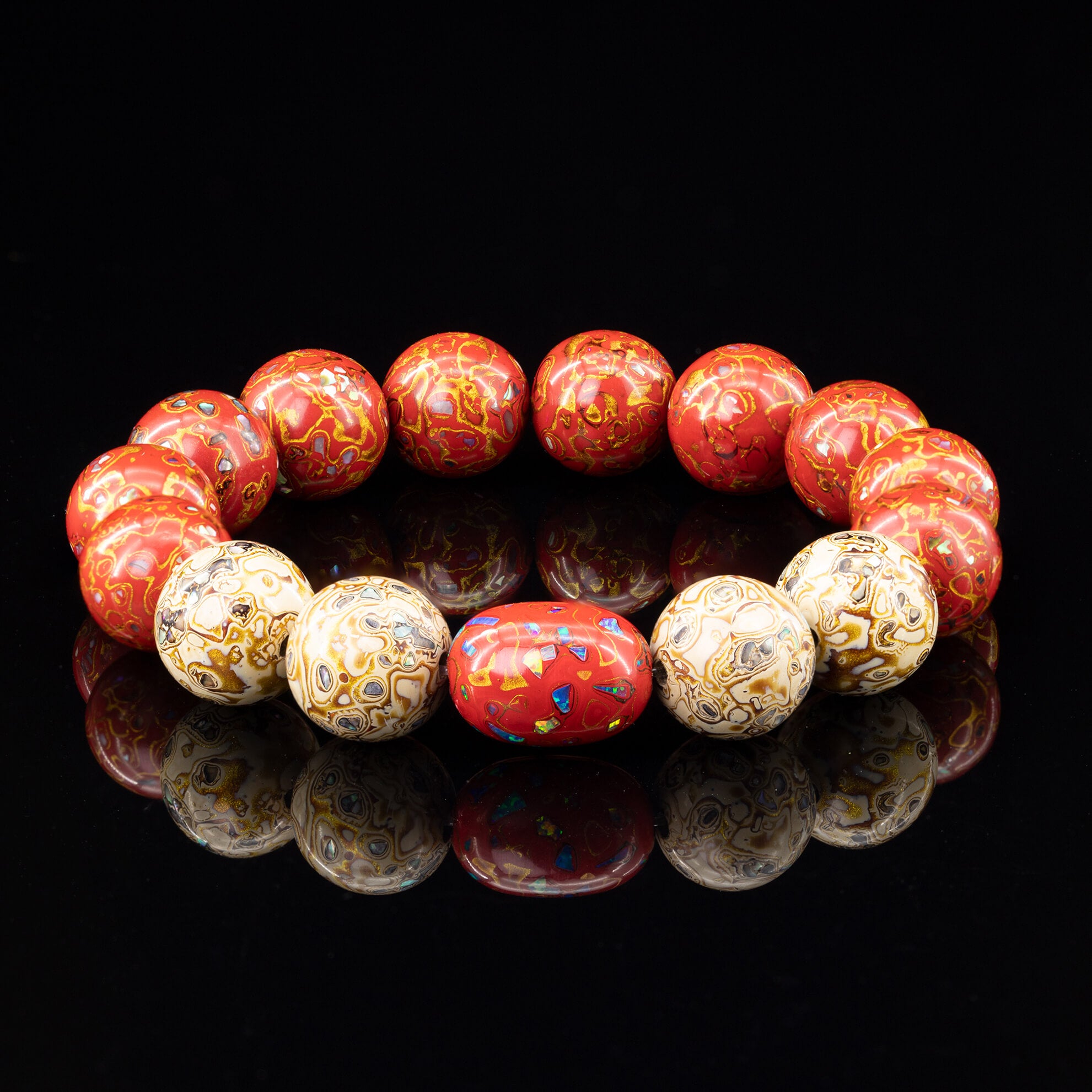Urushi Heirloom Bracelet – Crimson Elegance（12mm）