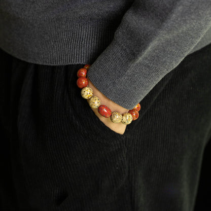 Urushi Heirloom Bracelet – Crimson Elegance（12mm）