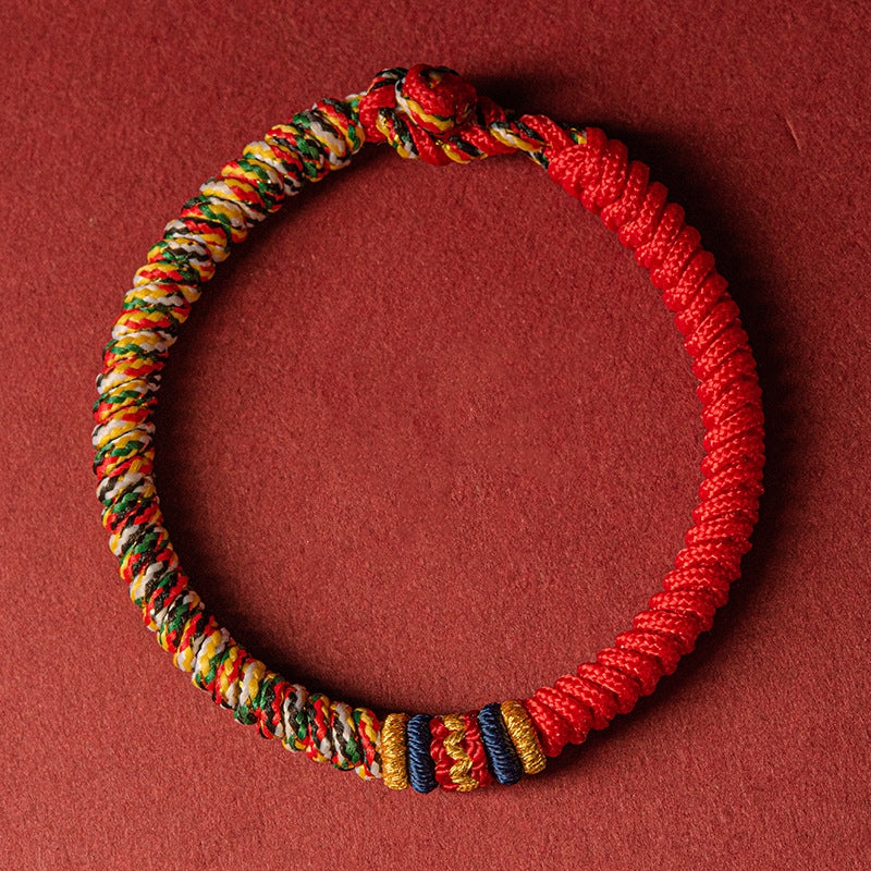 Pulsera trenzada de cuerdas de fuerza hecha a mano tibetana 