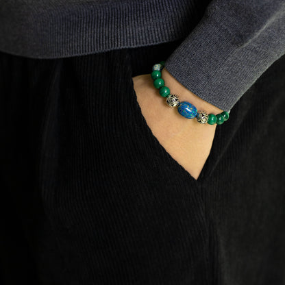Urushi Gemstone Bracelet – Malachite Energy（8mm）
