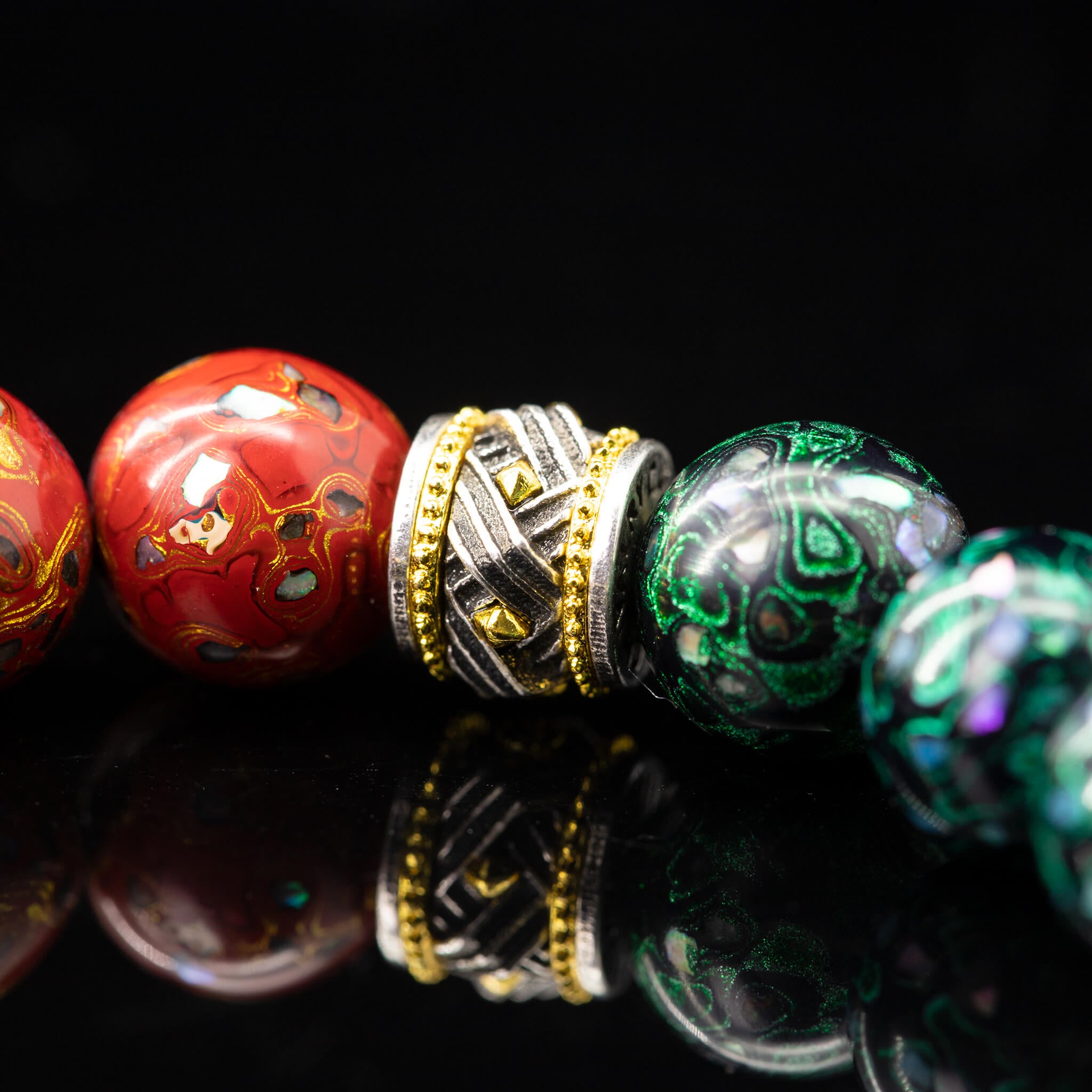 Urushi Heirloom Bracelet – Trio of Radiance Ⅲ（8mm）
