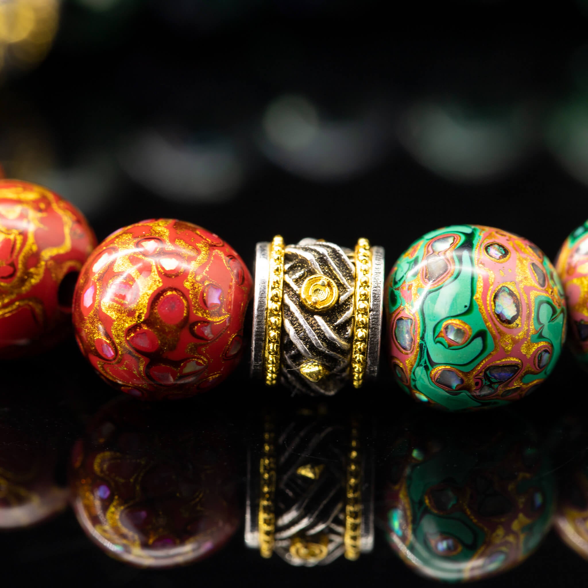 Urushi Heirloom Bracelet – Trio of Radiance Ⅲ（8mm）