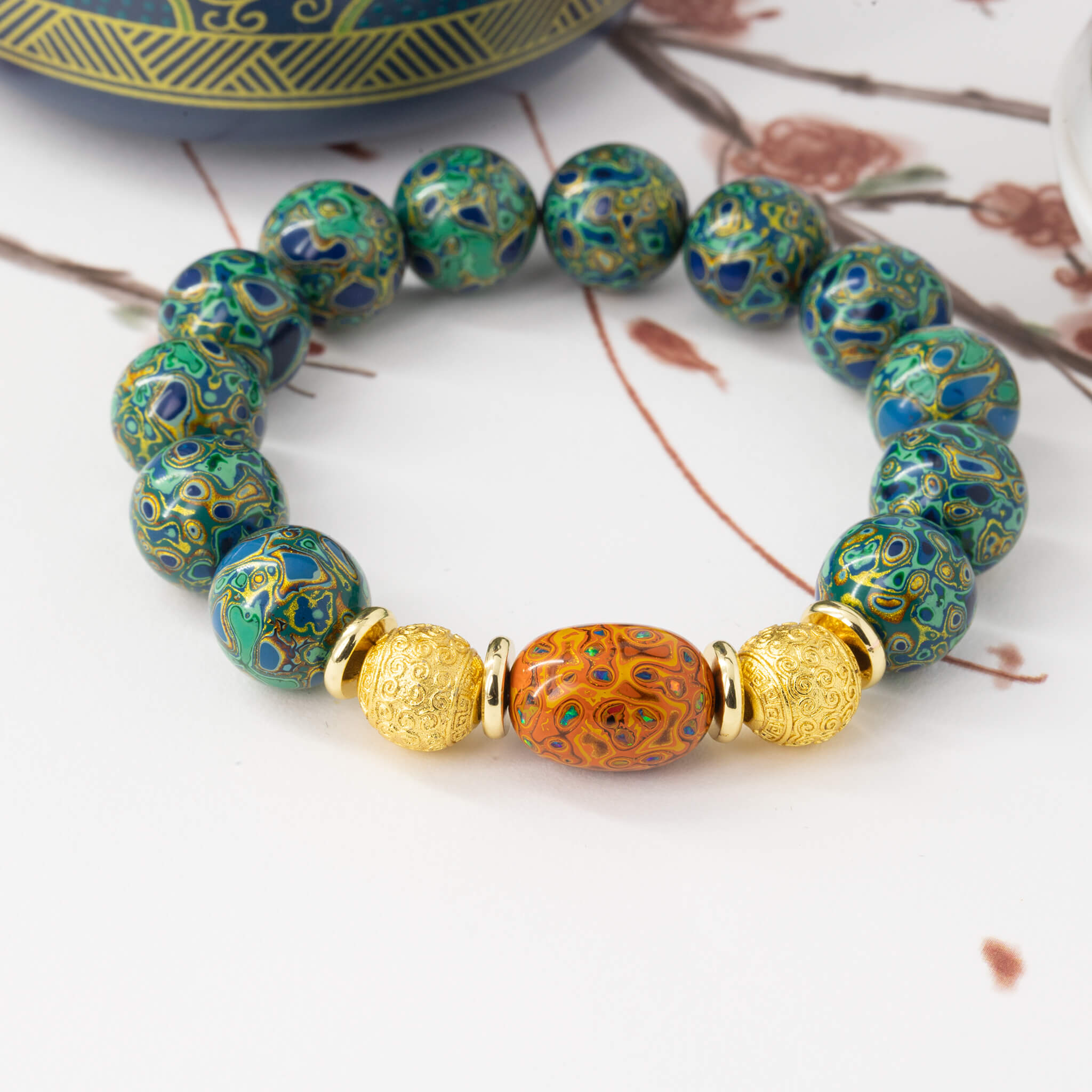 Urushi Heirloom Bracelet – Ocean Whisper Ⅱ（12mm）