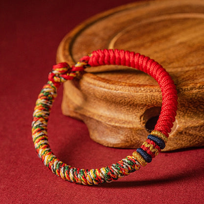 Pulsera trenzada de cuerdas de fuerza hecha a mano tibetana 