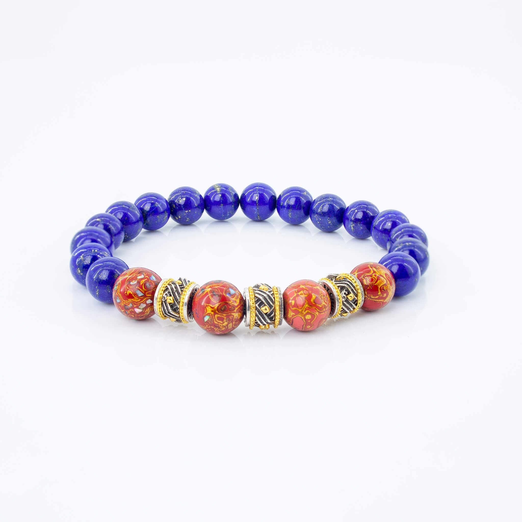 Urushi Gemstone Bracelet – Lapis Ember（8mm）