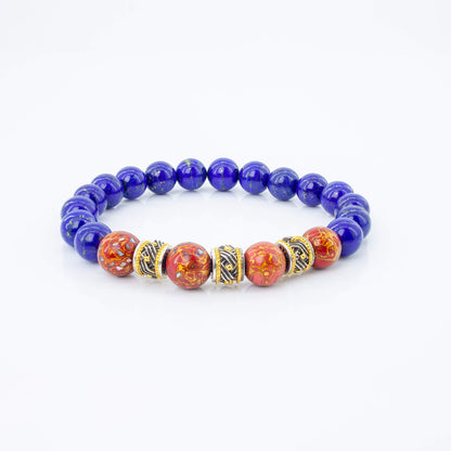 Urushi Gemstone Bracelet – Lapis Ember（8mm）