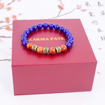 Urushi Gemstone Bracelet – Lapis Ember（8mm）