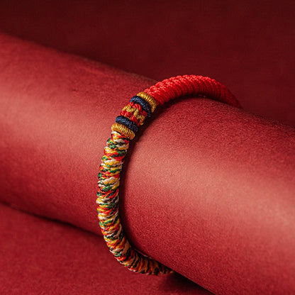 Pulsera trenzada de cuerdas de fuerza hecha a mano tibetana 