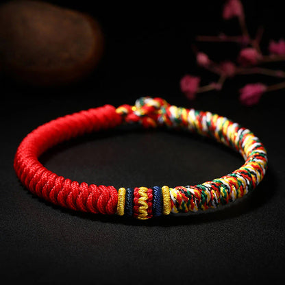 Pulsera trenzada de cuerdas de fuerza hecha a mano tibetana 