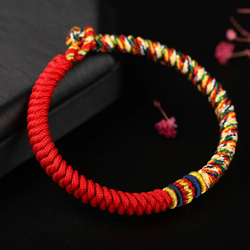 Pulsera trenzada de cuerdas de fuerza hecha a mano tibetana 