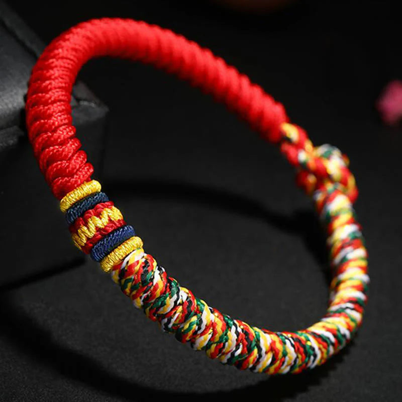 Pulsera trenzada de cuerdas de fuerza hecha a mano tibetana 