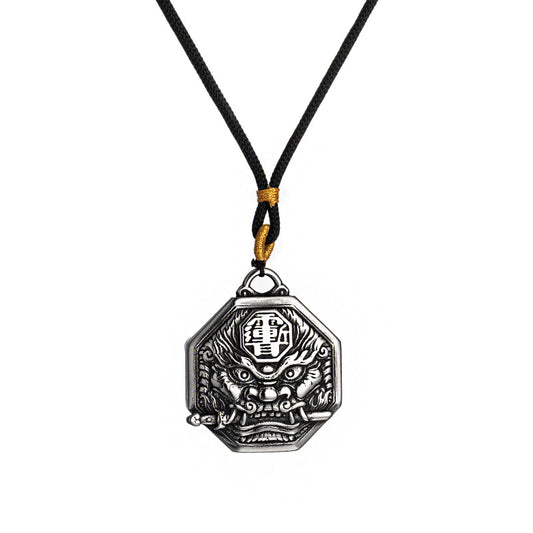 Bagua Amulet Necklace on a white background, showcasing the intricate design and symbolic energy of the Feng Shui pendant