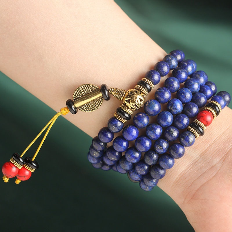 Tibetan Lapis Lazuli bracelet worn on the wrist for inner peace and calm