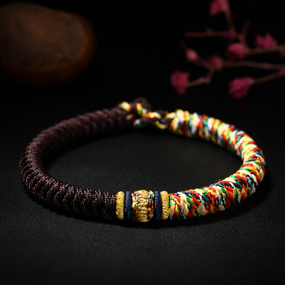 Pulsera trenzada de cuerdas de fuerza hecha a mano tibetana 