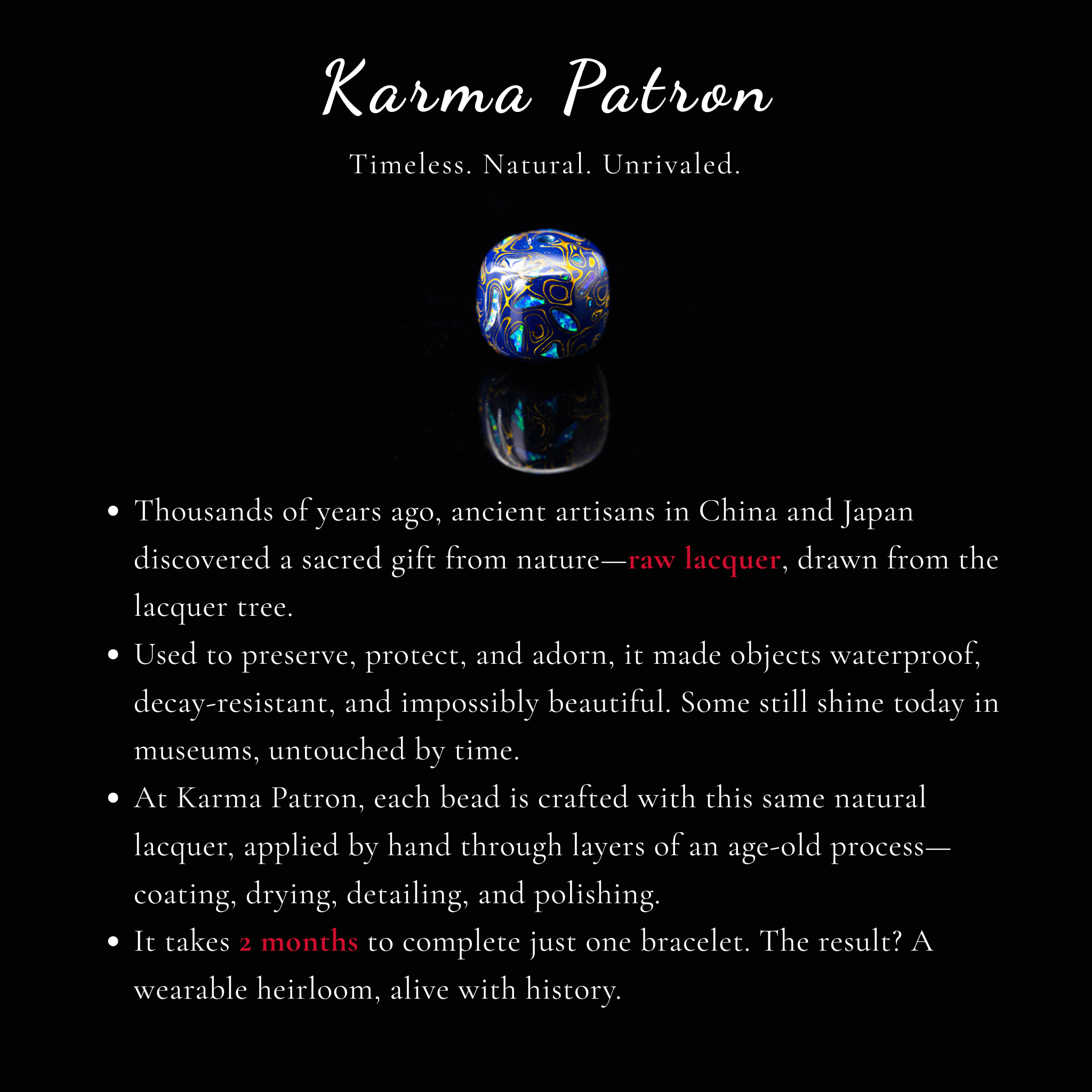 Urushi Heirloom Bracelet  –  Oceanic Dream（15mm）