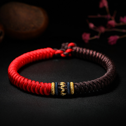 Pulsera trenzada de cuerdas de fuerza hecha a mano tibetana 