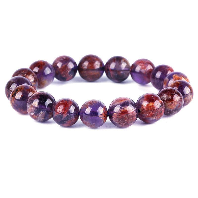 Amethyst crystal bracelet with bead design, showcasing its soothing purple tones and healing properties.