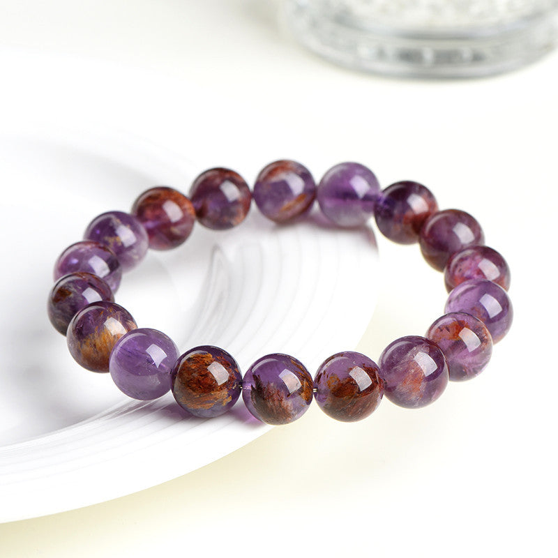 Elegant amethyst bracelet with natural amethyst beads, perfect for healing and balancing energy.