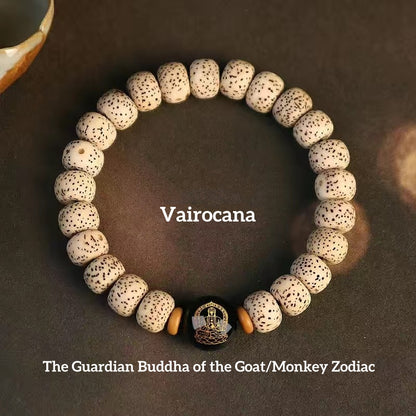 Buddha beads bracelet with zodiac goat/monkey protection Buddha, promoting peace and serenity