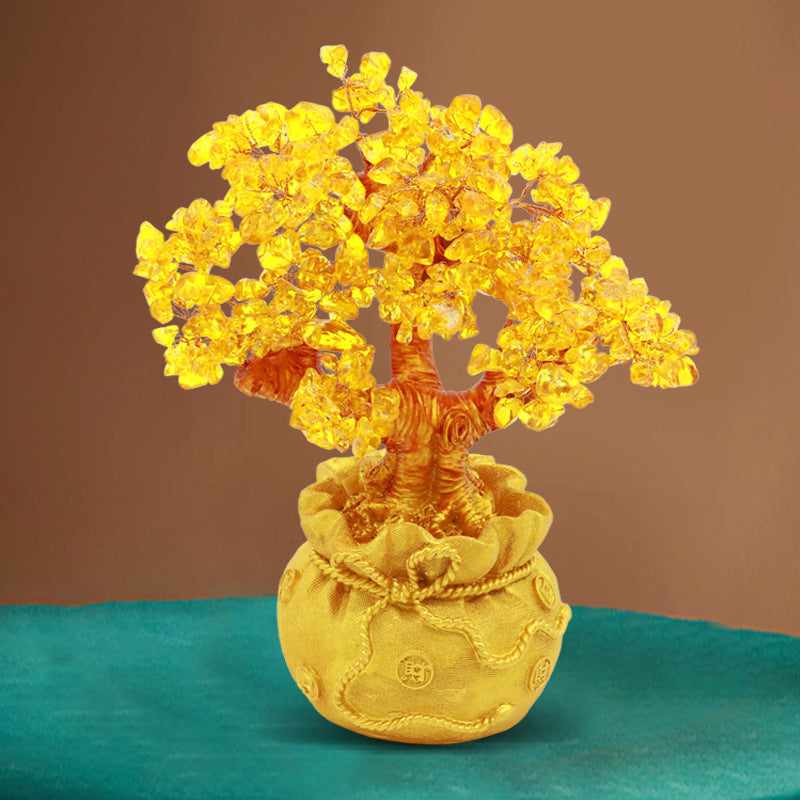 Citrine money tree crystal tree for Feng Shui, bringing wealth, abundance, and balance to your space