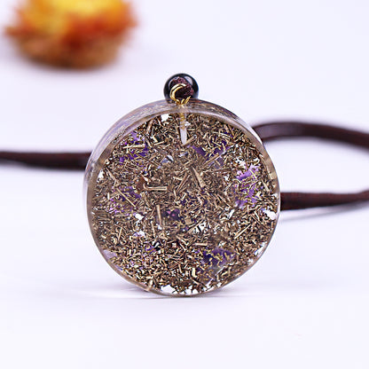 Back view of Metatron's Cube Amethyst Crystal Pendant, highlighting the craftsmanship