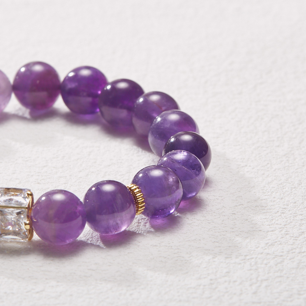 Brilliant Diamond Amethyst Bracelet – Stylish and Elegant for Wealth Attraction