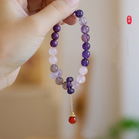 Purple Blaze Amethyst Bracelet – Close-up of Gemstone Beads and Design