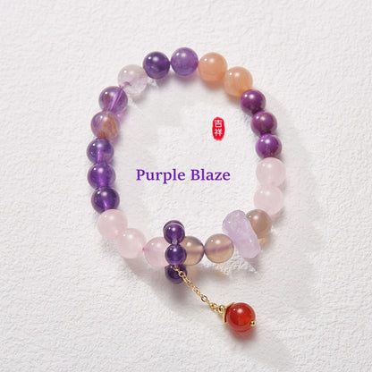 Purple Blaze Natural Amethyst Crystal Wealth Bracelet – Bold Design with Prosperity Energy