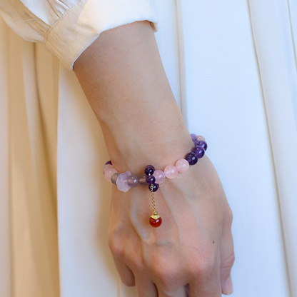 Purple Blaze Amethyst Bracelet Worn – Healing and Wealth-attracting Gemstone Jewelry