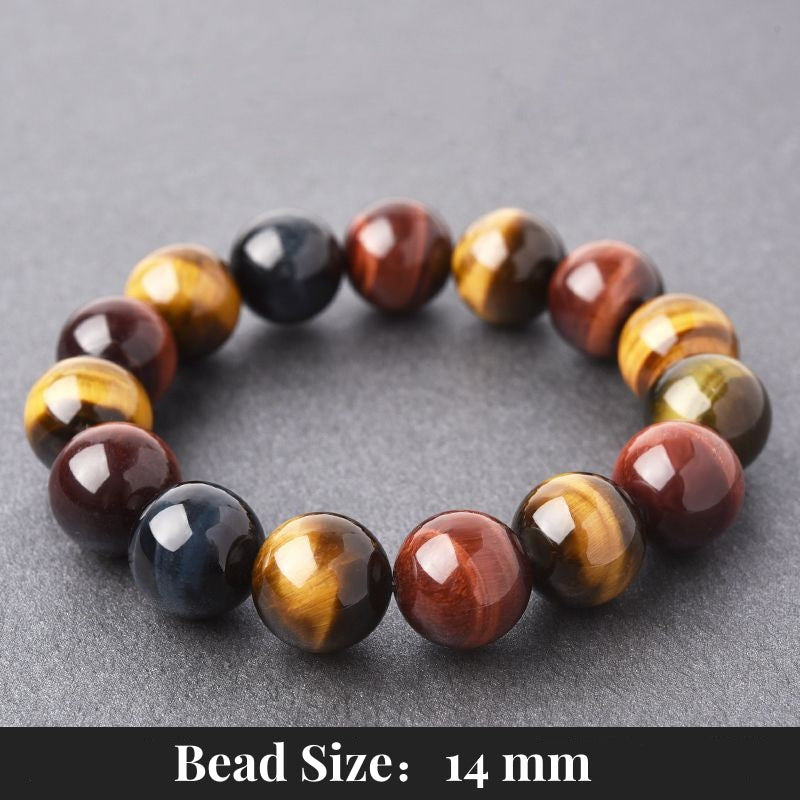 Natural Tiger Eye Positive Protection Bracelet with 14mm beads