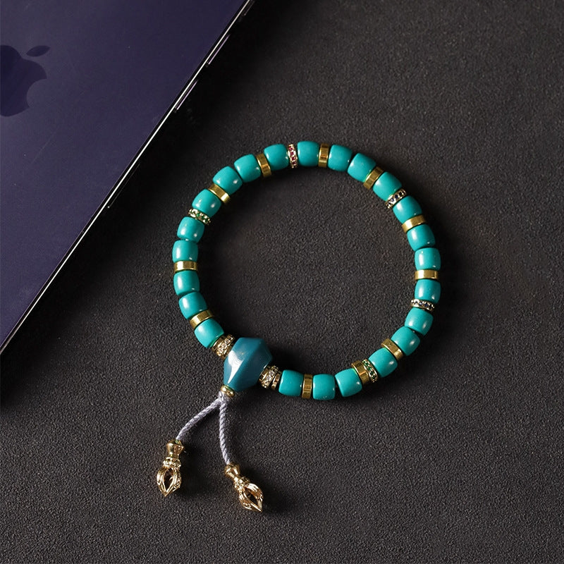 Turquoise Lucky Bracelet featuring natural turquoise stones for protection and luck