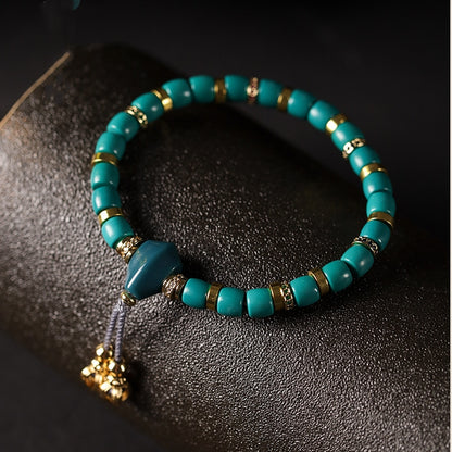 Beautifully crafted Turquoise Lucky Bracelet with calming turquoise beads